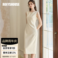 ROEYSHOUSE羅衣氣質(zhì)修身無(wú)袖連衣裙女春夏新款知性黑色收腰中長(cháng)裙10986 杏色 M （建議拍前聯(lián)系客服確認哦）