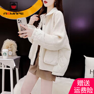 AEMAPE小香風(fēng)外套女2025春秋季新款設(shè)計(jì)感小眾慵懶風(fēng)短外套女裝上衣 白色 L （建議100-115斤）
