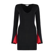 J.W. Anderson 奢侈品 女士 CUF DREES 撞色合身連衣裙 BLACK 20 | M