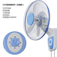 云澤電風(fēng)扇搖頭靜音壁扇店鋪家用壁掛式拉線遙控學(xué)校餐廳鋁葉大風(fēng)力 12寸白色塑料葉(拉線款)