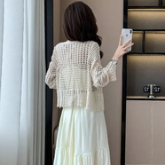 奧圣蔻沙灘裙波西米亞 兩件套裝女夏季新款法式超仙森系海邊度假長(cháng)裙 杏色罩衫 S 【建議80-90斤】