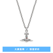 VVIENNE WESTLOCK西太后新款項(xiàng)鏈經(jīng)典立體土星項(xiàng)鏈毛衣鏈送生日禮物 銀-土星立體項(xiàng)鏈中號