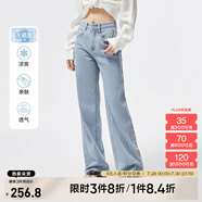 ONLY夏季涼感冰氧酷高腰顯瘦直筒褲牛仔褲女|124232025 J32 210洗水牛仔藍(lán) M (165) 68A