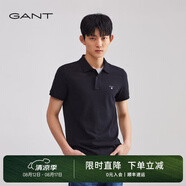 GANT【100%棉】GANT/甘特夏男士寬松時尚休閑舒適通勤翻領短袖POLO衫 5黑色 M