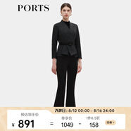 PORTS寶姿早春新品女裝小腳口長(cháng)褲ALD8P009PWQ076 黑色 XL (10)