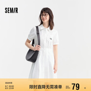 森馬連衣裙女翻領百褶短裙氣質(zhì)優(yōu)雅夏時尚收腰襯衫裙109324114022