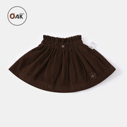 OAKMONTOak mont女童半身裙秋冬季法式復古燈芯絨短裙寶寶可愛(ài)蓬蓬裙子 松果褐「內外奢柔」【秋冬款】 80 80cm 【9~18個(gè)月】身高73-80cm