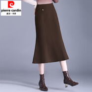 皮爾卡丹（pierre cardin）哈弗妮魚尾裙長(zhǎng)裙秋冬女2025新款高腰顯瘦韓版修身包臀裙通勤裙子 咖色裙長(zhǎng)72cm M 20 2尺 27碼