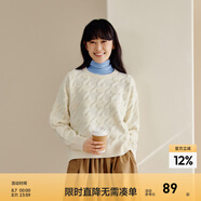 森馬毛衣女冬寬松時尚氣質(zhì)圓領(lǐng)針織衫優(yōu)雅千鳥格套頭衫女裝內(nèi)搭 白色調(diào)00311 160/84A/M