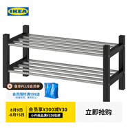 宜家（IKEA）TJUSIG圖西格門(mén)廳鞋架家用門(mén)口收納置物架現代簡(jiǎn)約玄關(guān)凳 黑色鞋架79cm