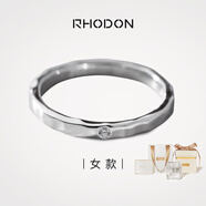 RHODON手工925銀切面戒指男女情侶對(duì)戒光面鑲鉆韓版定制刻字生日禮物 女款【升級(jí)琉璃城堡禮盒】 港號(hào) 9/11/13/15（拍下留言戒號(hào)）