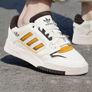 阿迪達斯 （adidas）男鞋 25秋新款三葉草DROP STEP LOW 2.0輕便透氣休閑鞋低幫板鞋 漢玉白/黃/深棕 【曬圖返10】 42.5 碼/內長(cháng)265mm