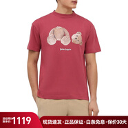 PALM ANGELS 斷頭熊 男女通用棉質印花圖案短袖T恤衫 PMAA001 F21JER023 玫瑰紅色 L