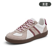 Dickies復古德訓鞋男2025夏季輕便耐磨運動(dòng)鞋板鞋潮流撞色男休閑鞋 白灰紅（男款，較運動(dòng)鞋偏小一1 39