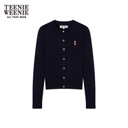 Teenie Weenie小熊女裝毛針織衫2025秋季新款柔軟舒適氣質(zhì)優(yōu)雅開(kāi)衫