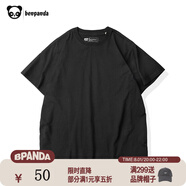 熊貓·本（ben.panda）純色短袖t恤男寬松圓領(lǐng)潮體恤衫夏純棉情侶半袖打底衫衣多穿 黑色 XL