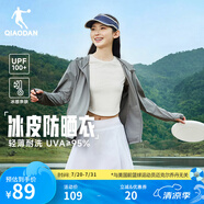 喬丹冰皮3防曬衣女外套UPF100+冰絲透氣皮膚風(fēng)衣戶外防曬服 鴿灰色 XL