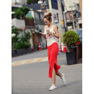 GABALMANIA莫代爾高腰鉛筆裙女夏2025韓版開叉長(zhǎng)裙一步半身裙 藏蘭 均碼