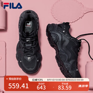FILA斐樂貓爪鞋女鞋老爹鞋休閑鞋女休閑復(fù)古厚底運(yùn)動(dòng)鞋 貓爪四代-黑BK 37.5