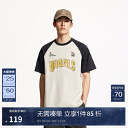 杰克·瓊斯（JACK&JONES）潮時(shí)尚百搭休閑撞色字母膠印純棉寬松圓領(lǐng)短袖上衣男裝225201018 A42奶白 常規(guī) 2XL （190）