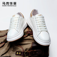 馬克華菲男鞋子男士2025新款小白鞋板鞋厚底增高百搭休閑鞋 白色 40