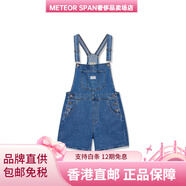 李維斯（Levi's）純色直筒簡(jiǎn)約背帶牛仔短褲女款藍(lán)色 藍(lán)色 XXS