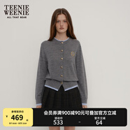 Teenie Weenie小熊針織開衫女春季軟糯舒適簡約休閑通勤針織毛衣外套女 深灰色 S (160)
