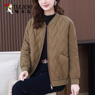 啄木鳥羽絨棉服女裝短款時(shí)尚2025冬季韓版寬松減齡加厚小個(gè)子棉衣棒球服 綠色_【HYL-898款】 XL _【建議130-145斤】