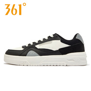 361°男鞋運動(dòng)鞋2026夏季新款361度鞋子休閑鞋小白鞋百搭高幫板鞋男款 羽毛白/曜石黑 40