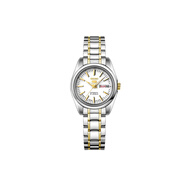 精工（SEIKO）5號系列休閑 30米防水 機械機芯 不銹鋼表帶 日韓表 女表 白色表 間金白盤(pán)