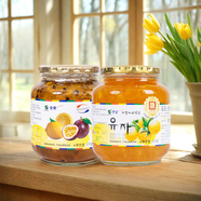 全南蜂蜜柚子茶1kg+檸檬百香果醬1kg  韓國進(jìn)口果醬 沖調(diào)飲品禮品