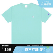 Champion冠軍棉T恤男夏季美式復古運動情侶圓領簡約多巴胺穿搭短袖上衣女 薄荷綠 M
