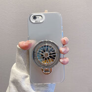 韓菲琪蘋果6手機(jī)殼iPhone6splus保護(hù)套I6s彩銀電鍍簡(jiǎn)約光感蘋果6Plus磨砂殼男女軟邊硅膠大孔防摔外殼 【彩銀殼】銀色+陀螺支架 蘋果6/蘋果6S
