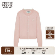 Teenie Weenie小熊女裝春簡(jiǎn)約柔軟親膚毛針織空調開(kāi)衫薄款毛衣披肩 粉色 XS