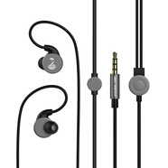 蛇圣（Holy serpent）A6有線(xiàn)耳機入耳式高音質(zhì)K歌吃雞游戲電競專(zhuān)用手機電腦通用雙耳掛耳式圓頭耳麥男女生款適用小米蘋(píng) 深灰色【帶麥】