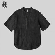胖東來(lái)【央媽推薦】DL高端純亞麻短袖T恤男士夏季中國(guó)風(fēng)寬松套裝棉麻紐 黑色_【棉麻】 5XL _175-195斤