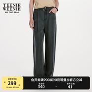 Teenie Weenie【萊賽爾】小熊女裝復(fù)古松弛休閑直筒闊腿牛仔褲長褲 灰色 S (160)