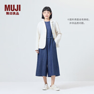 無(wú)印良品（MUJI）女式漢麻棉襯衫式夾克女長(zhǎng)袖外套25年夏季西裝小西服女裝BD0ZZC5S 象牙色條紋 S （155/80A）