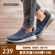 斯凱奇（Skechers）男鞋夏季百搭休閑鞋厚底減震健步鞋透氣網(wǎng)名運(yùn)動(dòng)鞋 54626/海軍藍(lán)色/灰色/NVGY 41
