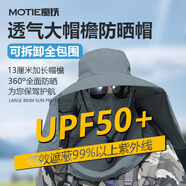 魔鐵（MOTIE）戶外紫外線遮陽(yáng)帽男女士夏季漁夫帽釣魚面罩防曬太陽(yáng)帽子騎行口罩