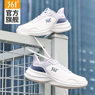 361°女鞋運(yùn)動(dòng)鞋2025秋季新款皮面防水軟底減震跑步鞋子女輕便休閑跑鞋 羽毛白/淺灰紫 37