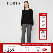 PORTS寶姿 女裝秋季新品毛衣百搭打底針織衫LA9K401JKW001 黑色 XS