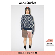 Acne Studios【七夕禮贈(zèng)】 男女同款羊毛混紡提花圓領(lǐng)套頭衫C60081 海軍藍(lán)/燕麥色混色 S