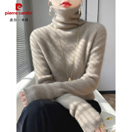 皮爾卡丹（pierre cardin）大堆堆領(lǐng)長(cháng)袖女毛衣2025冬季新款高領(lǐng)內搭加厚毛衫百搭打底衫 駝色 M
