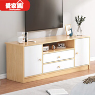 愛(ài)家貓電視柜簡(jiǎn)約現(xiàn)代落地客廳家用小戶型電視機(jī)柜北歐臥室邊柜電視機(jī)柜 【主圖款】橡木色+白120CM 組裝（自行安裝）