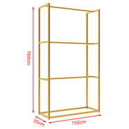 掛面料吊卡展示架落地中島布板貨架雙面雙層服裝布藝小樣品陳列架 金色單面布料架【150cm】