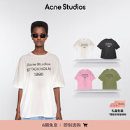 Acne Studios 經(jīng)典款 男女同款 徽標印花做舊1996短袖T恤CL0196 塵土白色 M