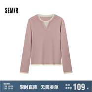 森馬（Semir）森馬毛衣女短款假兩件含羊毛針織衫24冬新款保暖內(nèi)搭109724107015