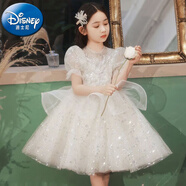 迪士尼（Disney）公主裙女童2023新款兒童晚禮服小女孩漂亮裙子洋氣連衣裙 #8314_亮片泡泡袖 110 cm_建議體重[20-30斤]