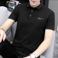 UNI QLO優(yōu)衣庫T恤男士短袖新款夏季大碼寬松衣服翻領(lǐng)polo衫有領(lǐng)上衣男 黑色 L